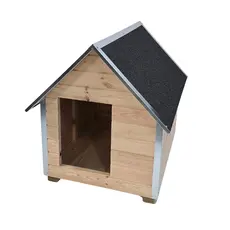 Cușcă Câine Natur, Talie Extra Mare, Protecții Anti-Ros, Coteț Câine AL4 Imagine 