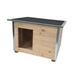 Cușcă Câine Natur, Talie Medie, Protecții Anti Ros, Coteț Câine DL2 Imagine 