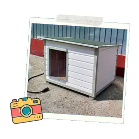 Cusca Caine cu Incalzire Finisaj Alb, Gri cu Sindrila Verde