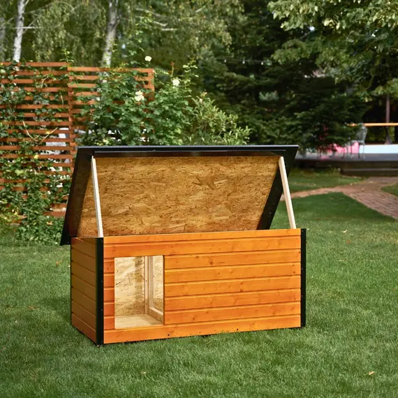 Cușcă Câine, Talie Mare, Cu Hol, Izolată Termic, Protecții Anti Ros, Coteț Câine DSI3-HOL Imagine 13