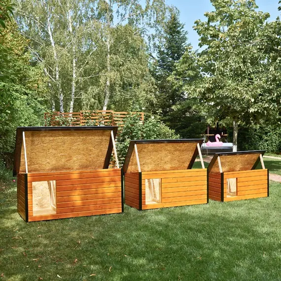 Cușcă Câine, Talie Mare, Cu Hol, Izolată Termic, Protecții Anti Ros, Coteț Câine DSI3-HOL Imagine 15