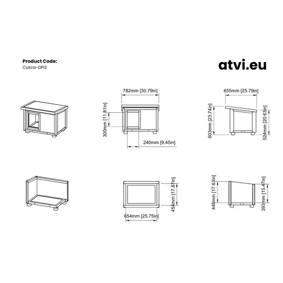 Cușcă Câine, Talie Medie, Panouri Metalice Izolate Termic, Coteț Câine DPI2 Imagine 8