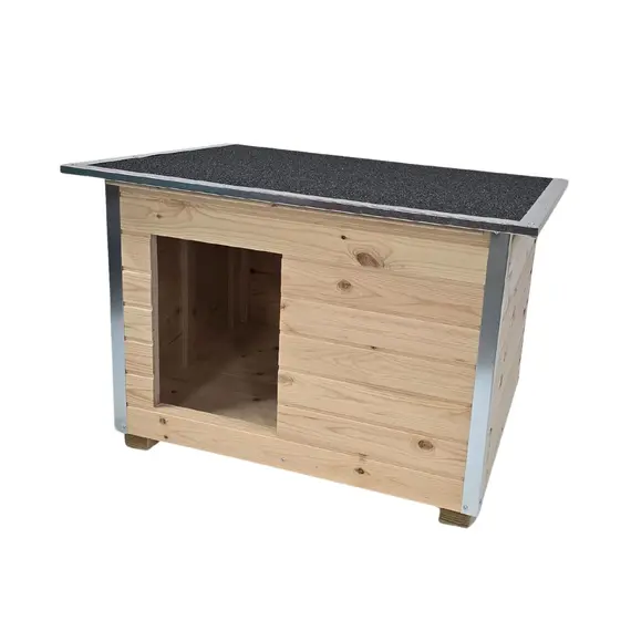 Cușcă Câine Natur, Talie Medie, Protecții Anti Ros, Coteț Câine DL2 Imagine 