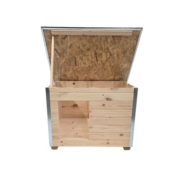 Cușcă Câine Natur, Talie Medie, Protecții Anti Ros, Coteț Câine DL2 Imagine 5