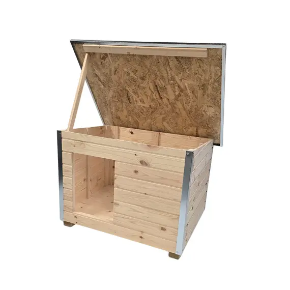 Cușcă Câine Natur, Talie Mare, Protecții Anti Ros, Coteț Câine DL3 Imagine 4