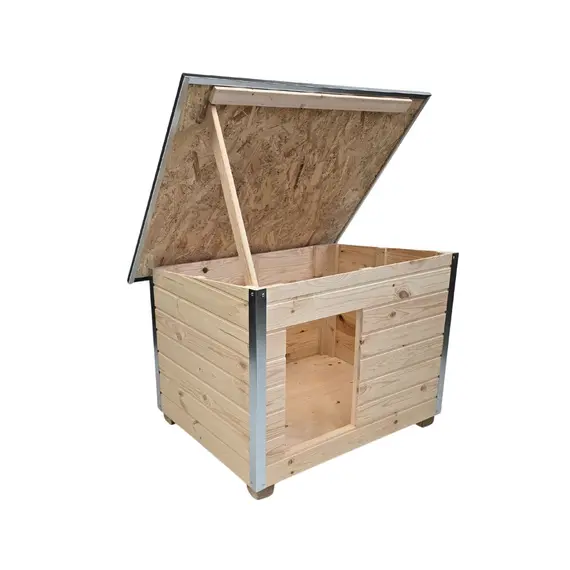 Cușcă Câine Natur, Talie Medie, Protecții Anti Ros, Coteț Câine DL2 Imagine 6