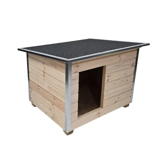 Cușcă Câine Natur, Talie Mare, Izolată Termic, Protecții Anti Ros, Coteț Câine DLI3 Imagine 3