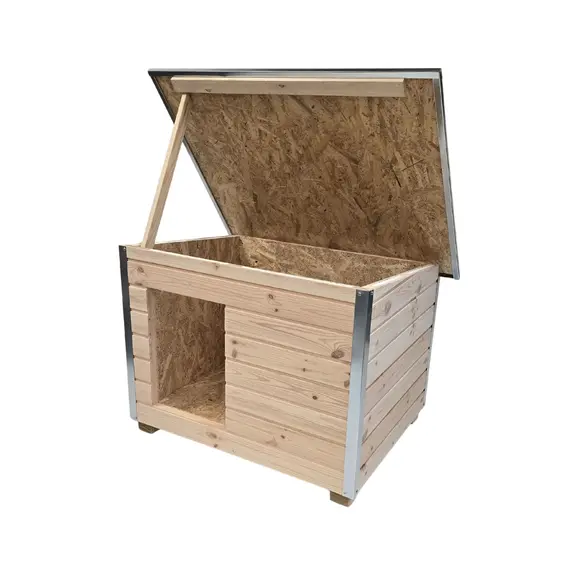 Cușcă Câine Natur, Talie Mare, Izolată Termic, Protecții Anti Ros, Coteț Câine DLI3 Imagine 4