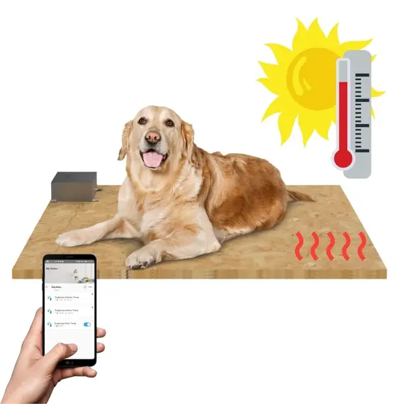 Incalzire Cusca Caine Talie Extra Mare Prin Podea Cu Control Wireless Din Telefon Imagine 