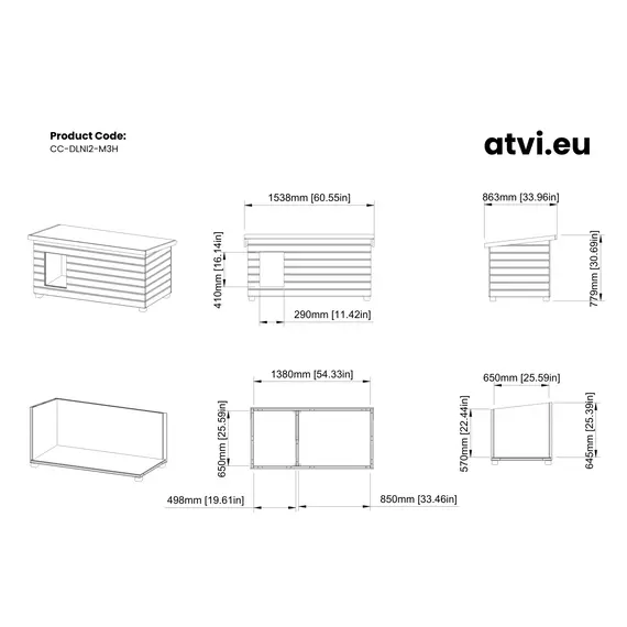 Cușcă Câine Cu Hol Standard Thermo, Talie Mare, Coteț Câine DLNI2-M3H, Talie: Talie Mare, Compartimentare: Cu Hol, Izolație: Izolata Perete 4 cm, Finisaj Cusca: Nevopsita (natur), Protectii Metalice Antiros: Nu, Protectii Metalice Vopsite: Nu Imagine 12