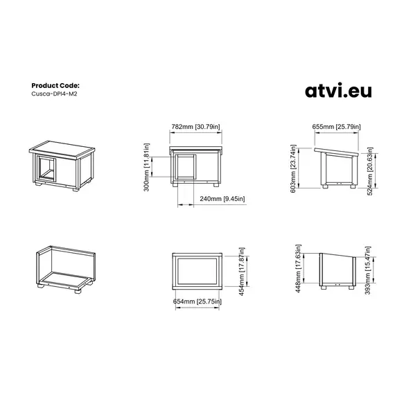 Cușcă Câine, Talie Medie, Panouri Metalice Izolate Termic, Coteț Câine DPI4-STUDIO-M2, Talie: Talie Medie, Compartimentare: Simplă Imagine 7