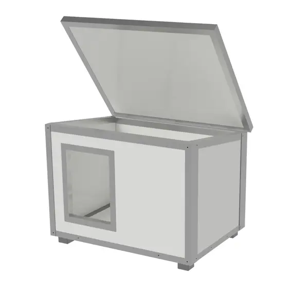 Cușcă Câine, Talie Extra Mare, Panouri Metalice Izolate Termic, Coteț Câine DPI4-STUDIO-M4, Talie: Talie Extra Mare, Compartimentare: Simplă Imagine 2