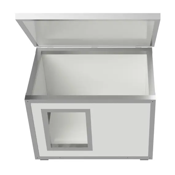 Cușcă Câine, Talie Extra Mare, Panouri Metalice Izolate Termic, Coteț Câine DPI4-STUDIO-M4, Talie: Talie Extra Mare, Compartimentare: Simplă Imagine 3