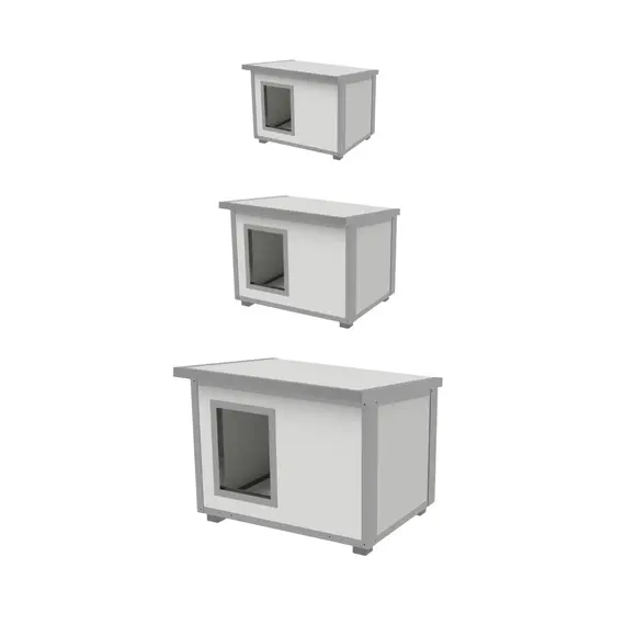 Cușcă Câine, Talie Extra Mare, Panouri Metalice Izolate Termic, Coteț Câine DPI4-STUDIO-M4, Talie: Talie Extra Mare, Compartimentare: Simplă Imagine 6