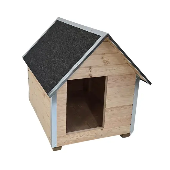 Cușcă Câine Natur, Talie Extra Mare, Protecții Anti-Ros, Coteț Câine AL4 Imagine 3