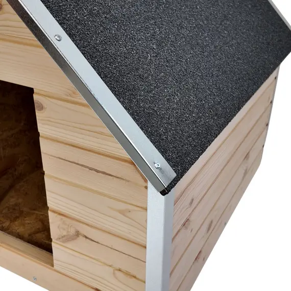 Cușcă Câine Natur, Talie Extra Mare, Izolată Termic, Protecții Anti-Ros, Coteț Câine ALI4 Imagine 5