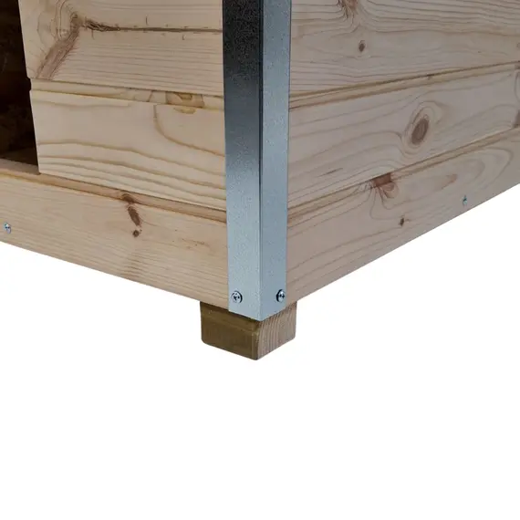 Cușcă Câine Natur, Talie Mare, Izolată Termic, Protecții Anti-Ros, Coteț Câine ALI3 Imagine 6