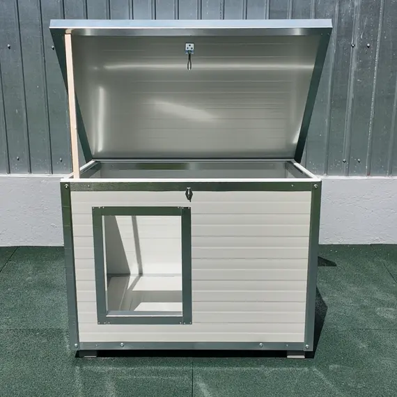 Cușcă Câine, Talie Extra Mare, Panouri Metalice Izolate Termic, Coteț Câine DPI4-STUDIO-M4, Talie: Talie Extra Mare, Compartimentare: Simplă Imagine 4
