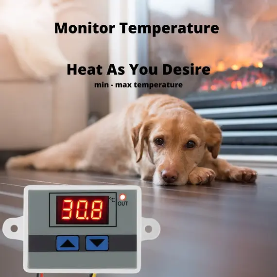 Încălzire Cușcă Câine, Talie Extra Mare Cu Hol, Prin Podea, Control Manual Imagine 7