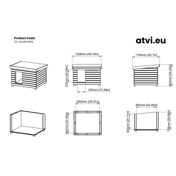 Cușcă Câine Elite ThermoMax, Talie Extra Mare, Coteț Câine DLVI6-M4S, Talie: Talie Extra Mare, Compartimentare: Simplă, Izolație: Izolata Perete 8 cm, Finisaj Cusca: Vopsita, Protectii Metalice Antiros: Nu, Protectii Metalice Vopsite: Nu Imagine 9