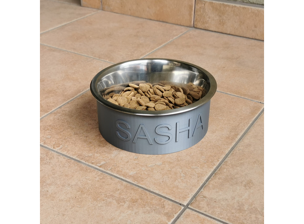 Custom 3D Printed Pet Bowl with Name (Size S) AtviPets, image , 2 image