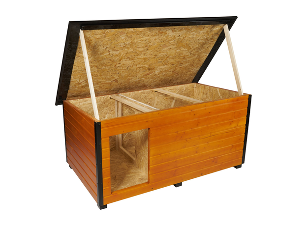 Insulated Dog House With Folding Roof Bituminous Shingle and Hallway Size 4 AtviPets, image , 4 image