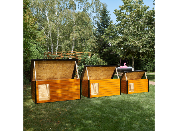 Insulated Dog House With Folding Roof Bituminous Shingle and Hallway Size 4 AtviPets, image , 15 image