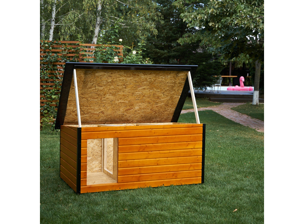 Insulated Dog House With Folding Roof Bituminous Shingle and Hallway Size 4 AtviPets, image , 13 image