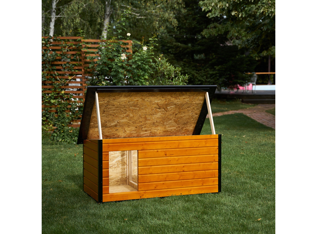 Insulated Dog House With Folding Roof Bituminous Shingle And Hallway Size 3 AtviPets, image , 13 image