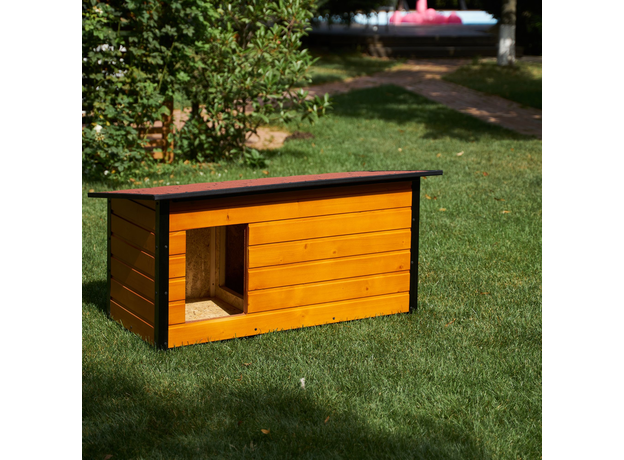 Insulated Dog House With Folding Roof Bituminous Shingle and Hallway Size 2 AtviPets, image , 10 image