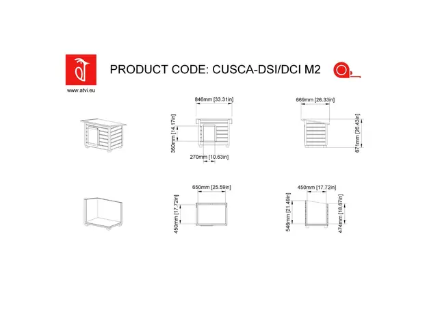 Cușcă Câine Natur, Talie Medie, Protecții Anti Ros, Coțet Câine DL2 Imagine 11