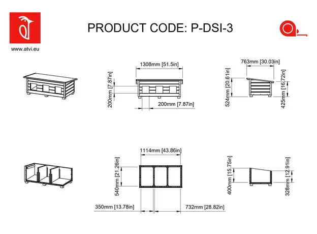 Cușcă Pisică Tripla, Izolată Termic, Cușcă Pisică Exterior PDSI3 Imagine 4
