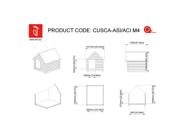 Cușcă Câine Natur, Talie Extra Mare, Izolată Termic, Protecții Anti-Ros, Coteț Câine ALI4 Imagine 8