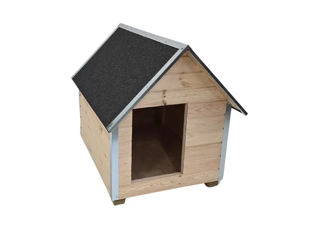 Cușcă Câine Natur, Talie Extra Mare, Protecții Anti-Ros, Coteț Câine AL4 Imagine 3