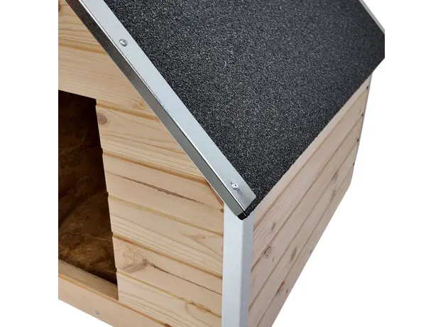 Cușcă Câine Natur, Talie Medie, Izolată Termic, Protecții Anti-Ros, Coteț Câine ALI2 Imagine 5