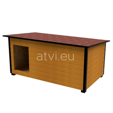 AtviPets Insulated Dog House With Folding Roof Bituminous Shingle and Hallway Size 4, image 