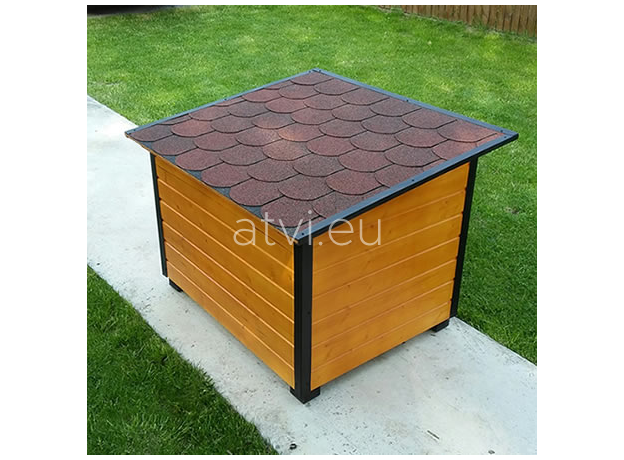 AtviPets Insulated Dog House With Folding Roof Bituminous Shingle Size 4, image , 14 image
