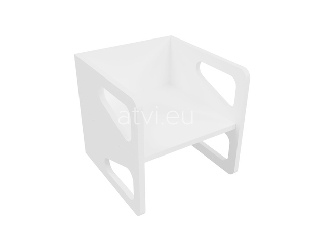 AtviKids Cubix Montessori Chair Size 2 White, image , 4 image