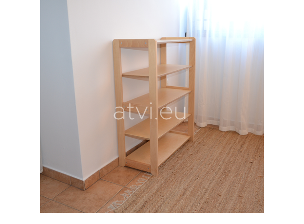 Montessori Toddler Toy Shelf for Toys and Books (H4 L2 R5) | Natural, image , 6 image